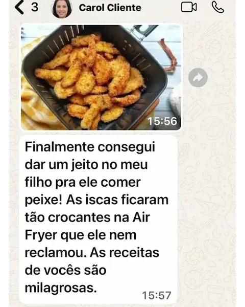 Avaliação de receita feita na Air Fryer